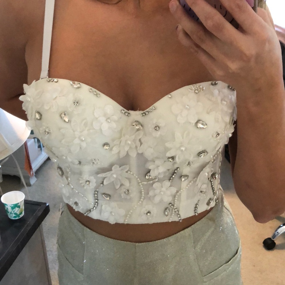 White bustier top